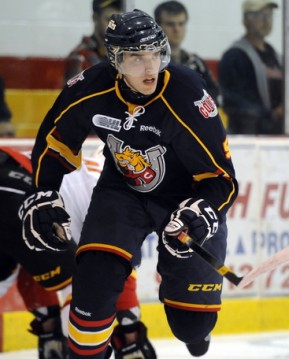 Aaron Ekblad of the Barrie Colts. Photo by Aaron Bell/OHL Images