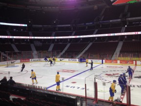 Team Sweden's morning skate. Photo by Scott Wheeler.