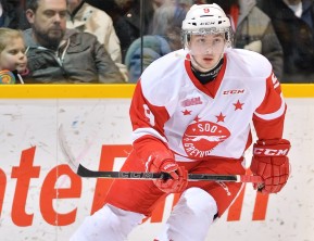 Zachary Senyshyn of the Sault Ste. Marie Greyhounds. Photo by Terry Wilson/OHL Images.