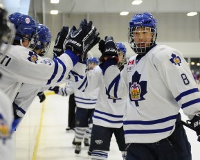 Cliff Pu, drafted by the Oshawa Generals in the 1st round of the 2014 OHL Priority Selection, helped the Marlboros capture the 2014 OHL Cup Championship (Aaron Bell/OHL Images)