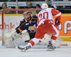 Anaheim prospect Nick Ritchie is red hot for the soaring Greyhounds (Terry Wilson/OHL Images)