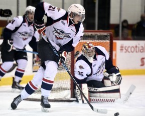Logan Brown of the Windsor Spitfires (Photo by Aaron Bell/OHL Images)