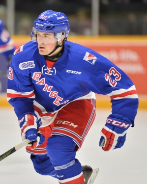 Adam Mascherin of the Kitchener Rangers. Photo by Terry Wilson / OHL Images.