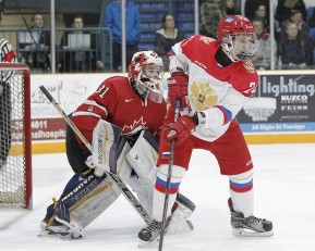 TRENTON, - Dec 10, 2015 -  Exhibition Game 3-  Russia vs Team Canada West at the 2015 World Junior A Challenge at the Duncan Memorial Gardens, ON. Artur Kayumov #24 of Team Russia during the second period (Photo: Amy Deroche / OJHL Images)