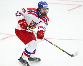 COBOURG, - Dec 13, 2015 -  Game #1 - Czech Republic vs Canada West at the 2015 World Junior A Challenge at the Cobourg Community Centre, ON. Lukas Doudera #23 of Team Czech Republic follows the play during the second period.(Photo: Tim Bates / OJHL Images)