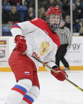 TRENTON, - Dec 10, 2015 -  Exhibition Game 3-  Russia vs Team Canada West at the 2015 World Junior A Challenge at the Duncan Memorial Gardens, ON. Mikhail Maltsev #11 of Team Russia during the third period (Photo: Amy Deroche / OJHL Images)