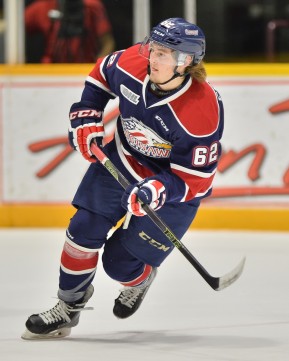 Tye Felhaber of the Saginaw Spirit. Photo by Terry Wilson / OHL Images.
