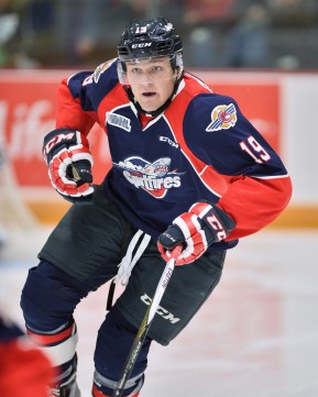 Christian Fischer of the Windsor Spitfires. Photo by Terry Wilson / OHL Images.