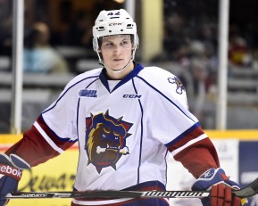 Benjamin Gleason of the Hamilton Bulldogs. Photo by Aaron Bell/OHL Images