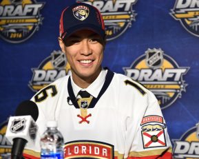 Jonathan Ang of the Peterborough Petes was selected by the Florida Panthers at the 2016 NHL Draft in Buffalo, NY on Saturday June 25, 2016. Photo by Aaron Bell/CHL Images