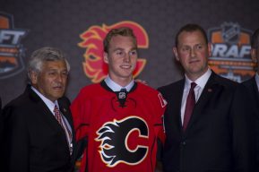Brad Treliving and Sam Bennett