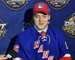 Sean Day of the Mississauga Steelheads was selected by the New York Rangers at the 2016 NHL Draft in Buffalo, NY on Saturday June 25, 2016. Photo by Aaron Bell/CHL Images