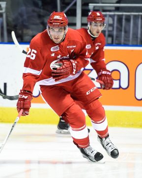 Tim Gettinger of the Sault Ste. Marie Greyhounds. Photo by Aaron Bell/OHL Images