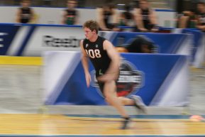04 June 2015: NHL Combine participant, center Trent Frederic (108) works out during the Fitness testing at the 2016 NHL Scouting Combines at the Harbor Center in Buffalo, NY. (Jerome Davis/Icon Sportswire)