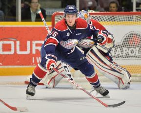 Keaton Middleton of the Saginaw Spirit. Photo by Terry Wilson / OHL Images.