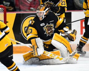 Kaden Fulcher of the Hamilton Bulldogs. Photo by Aaron Bell/OHL Images