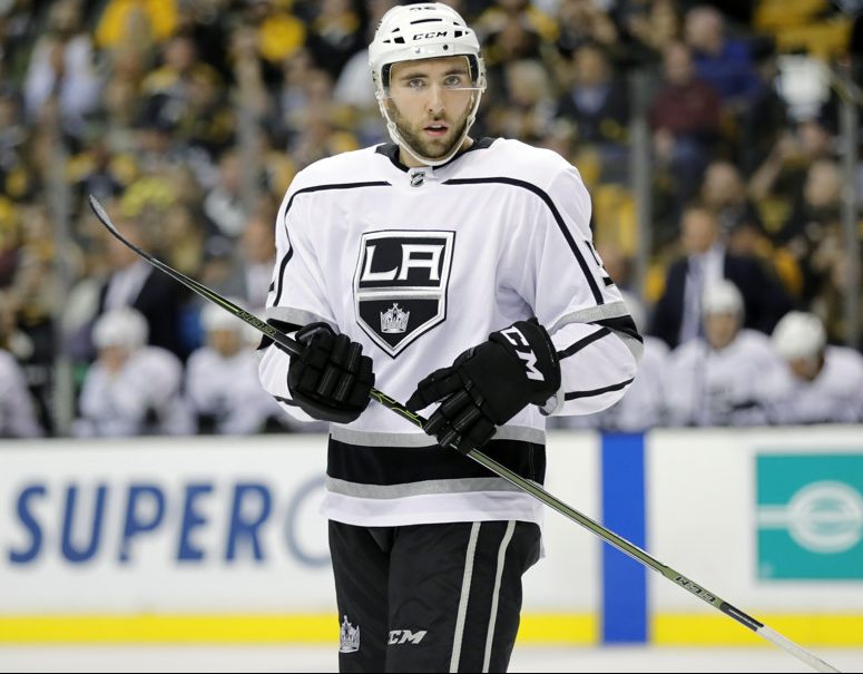 BOSTON, MA - OCTOBER 28: Los Angeles Kings center Mike Amadio (52) during a game between the Boston Bruins and the Los Angeles Kings on October 28, 2016, at TD Garden in Boston, Massachusetts. The Kings defeated the Bruins 2-1 (OT). (Photo by Fred Kfoury III/Icon Sportswire)
