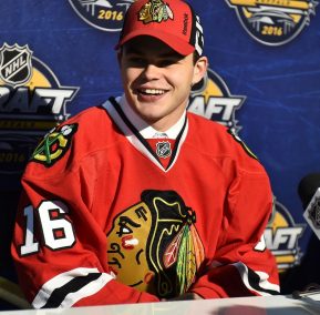 Alex Debrincat of the Erie Otters was selected by the Chicago Blackhawks at the 2016 NHL Draft in Buffalo, NY on Saturday June 25, 2016. Photo by Aaron Bell/CHL Images