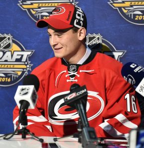 Julien Gauthier of the Val-d'Or Foreurs was selected by the Carolina Hurricanes in the first round of the 2016 NHL Entry Draft in Buffalo, NY on Friday June 24, 2016. Photo by Aaron Bell/CHL Images