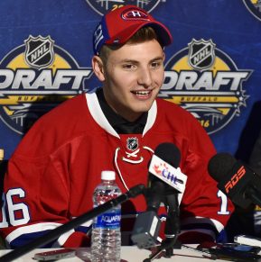 Victor Mete at the 2016 NHL Draft in Buffalo, NY on Saturday June 25, 2016. Photo by Aaron Bell/CHL Images