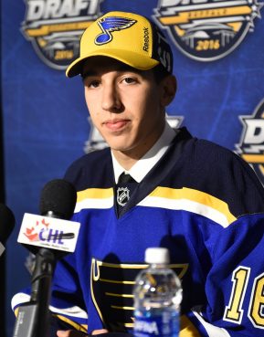 Jordan Kyrou at the 2016 NHL Draft in Buffalo, NY on Saturday June 25, 2016. Photo by Aaron Bell/CHL Images