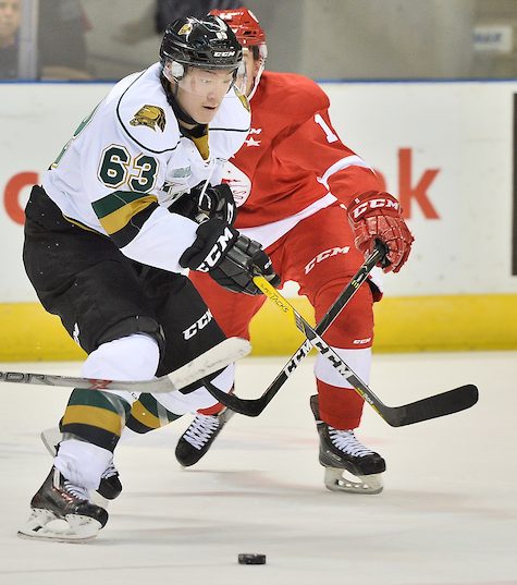 Cliff Pu of the London Knights. Photo by Terry Wilson / OHL Images.