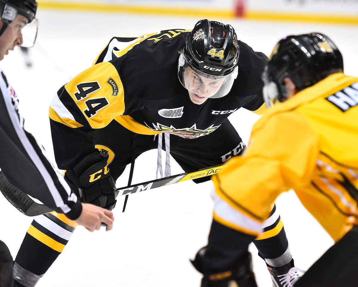 MacKenzie Entwistle of the Hamilton Bulldogs. Photo by Aaron Bell/OHL Images