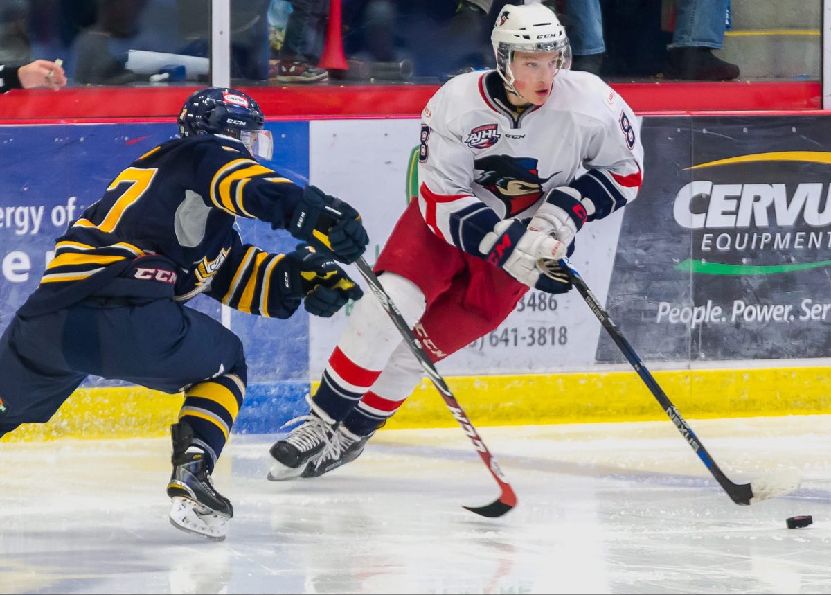 Cale Makar for the Brooks Bandits. Photos byEmily Duncan / Brooks Bandits