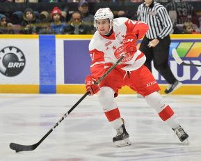 Conor Timmins of the Sault Ste. Marie Greyhounds. Photo by Terry Wilson / OHL Images.