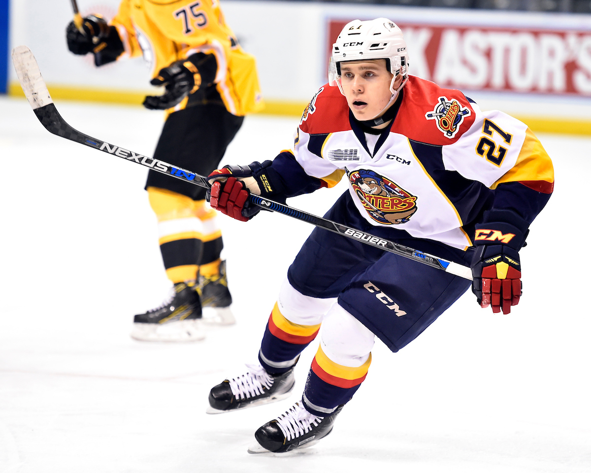 Ivan Lodnia of the Erie Otters. Photo by Aaron Bell/OHL Images