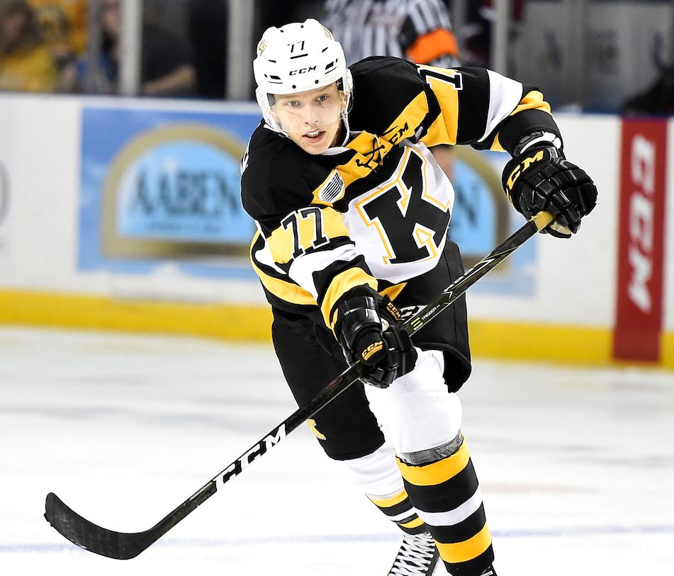 Eemeli Rasanen of the Kingston Frontenacs. Photo by Aaron Bell/OHL Images