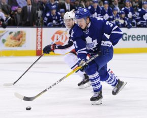 April 6, 2016: Toronto Maple Leafs Right Wing Kasperi Kapanen (37) [9616] in action during the game between the Toronto Maple Leafs game against the Columbus Blue Jackets at Air Canada Centre in Toronto, ON. (Photo by Gerry Angus/Icon Sportswire)