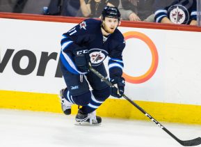 WINNIPEG, MB Ð April 08: Jets Kyle Connor (81) skates with the puck during the NHL game between the Winnipeg Jets and the Nashville Predators on April 08, 2017 at the MTS Centre in Winnipeg MB. (Photo by Terrence Lee/Icon Sportswire)