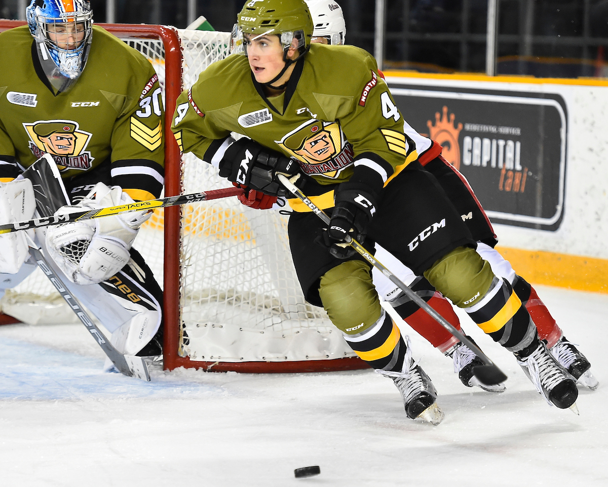 Cam Dineen of the North Bay Battalion. Photo by Aaron Bell/OHL Images
