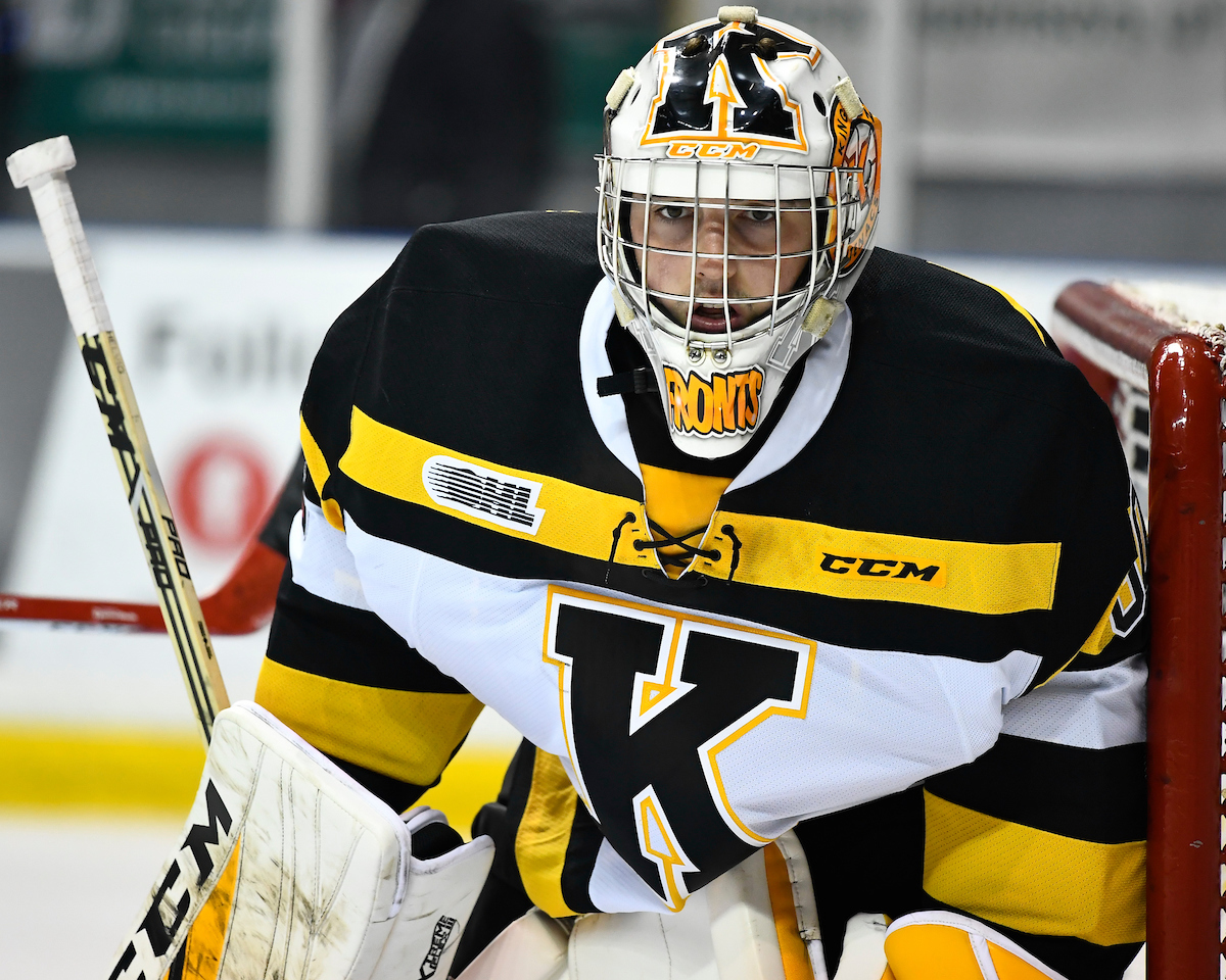 Jeremy Helvig of the Kingston Frontenacs. Photo by Aaron Bell/OHL Images