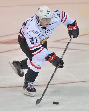 Aidan Dudas of the Owen Sound Attack. Photo by Terry Wilson / OHL Images.