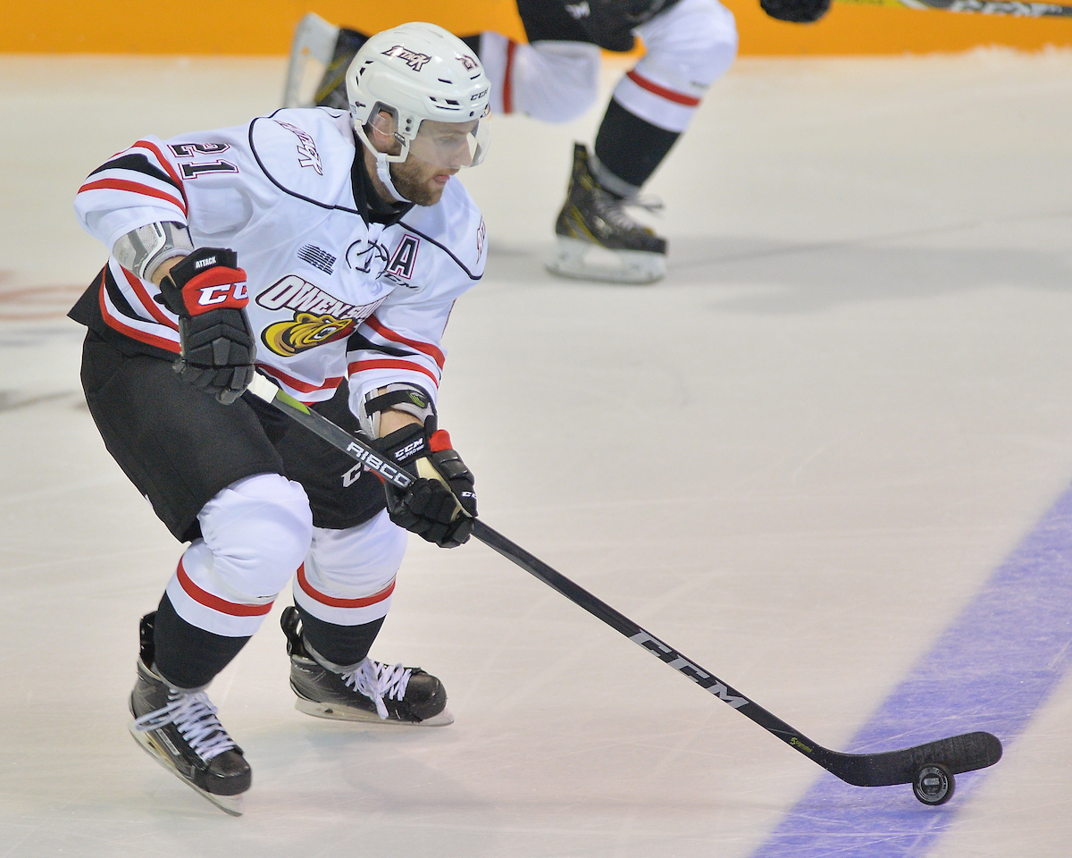 Jonah Gadjovich of the Owen Sound Attack. Photo by Terry Wilson / OHL Images.