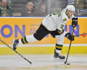 Evan Bouchard of the London Knights. Photo by Terry Wilson/OHL Images.