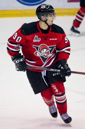 Joe Veleno (#90), player of Drummondville Voltigeurs, season 2017-18 of the QMJHL. Drummondville, Que., Dec. 30, 2017. THE CANADIAN PRESS IMAGES/Ghyslain Bergeron