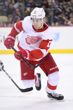 PITTSBURGH, PA - SEPTEMBER 23: Detroit Red Wings  forward Filip Zadina (Photo by Jeanine Leech/Icon Sportswire)