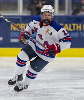 Cole Caufield. Photo by Rena Laverty, USNTDP