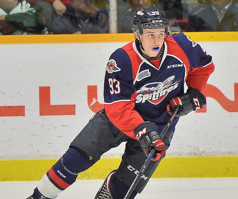 Jean-Luc Foudy of the Windsor Spitfires. Photo by Terry Wilson / OHL Images.