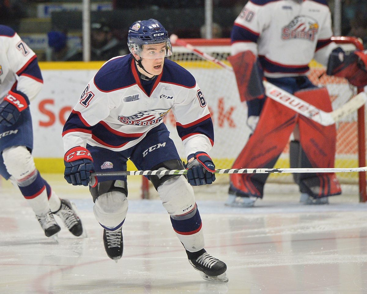 Ryan McLeod of the Saginaw Spirit. Photo by Terry Wilson / OHL Images.