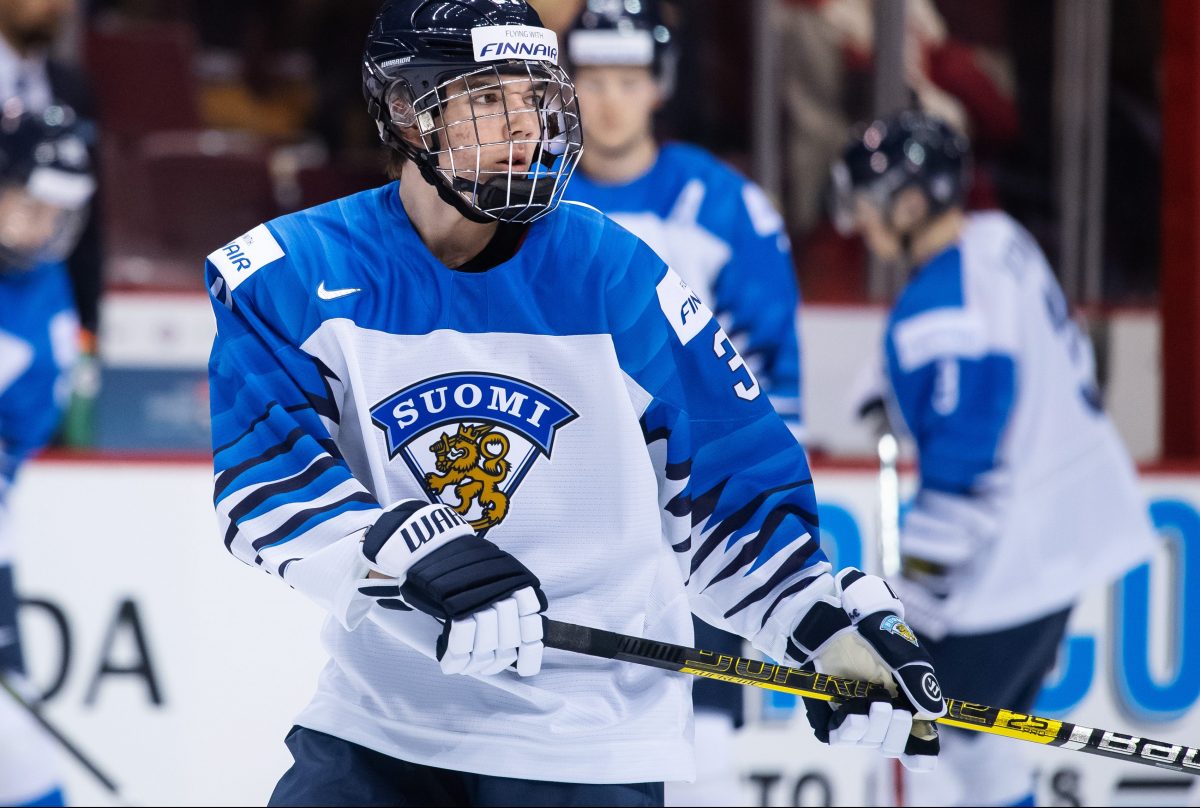 Ville Heinola of Finland ahead of the U20 ice hockey game between Finland and Canada on December 23, 2018 in Vancouver. Photo: Joel Marklund / BILDBYRÅN / kod JM / 87821