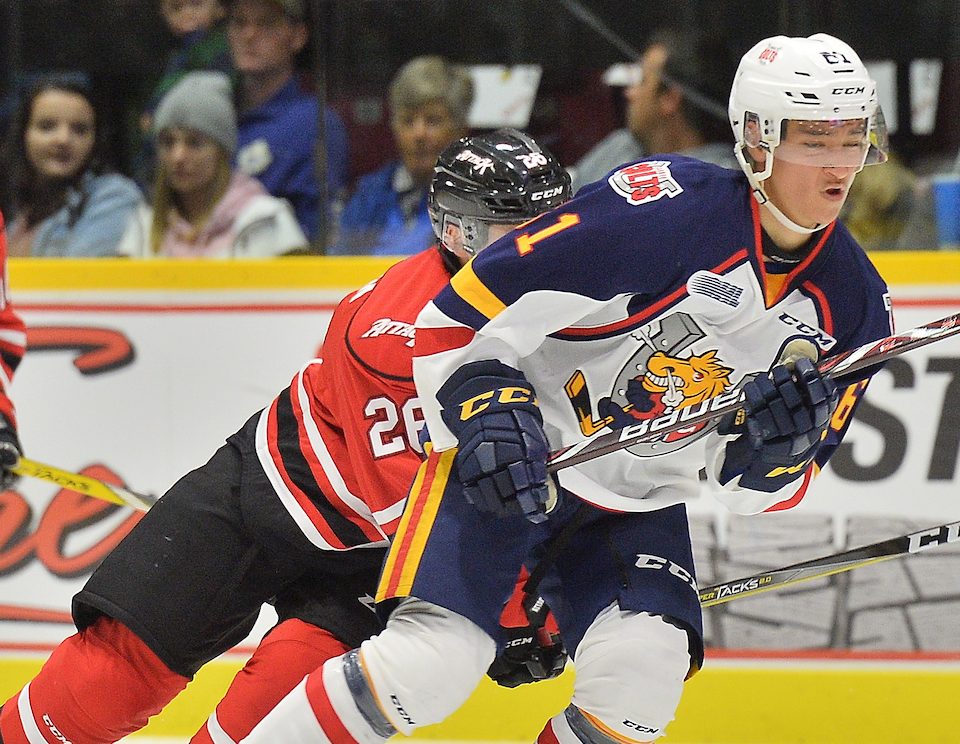 Ryan Suzuki of the Barrie Colts. Photo by Terry Wilson / OHL Images.
