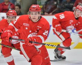 Rory Kerins of the Sault Ste. Marie Greyhounds. Photo by Terry Wilson / OHL Images.