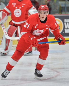 Ryan O'Rourke of the Sault Ste. Marie Greyhounds. Photo by Terry Wilson / OHL Images.