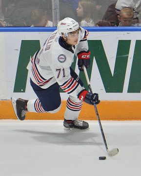 Ty Tullio of the Oshawa Generals. Photo by Terry Wilson / OHL Images.