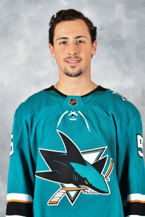 SAN JOSE, CA - SEPTEMBER 12:  Sasha Chmelevski of the San Jose Sharks poses for his official headshot for the 2019-2020 season at Solar4America on September 12, 2019 in San Jose, California (Photo by Kavin Mistry/NHLI via Getty Images)