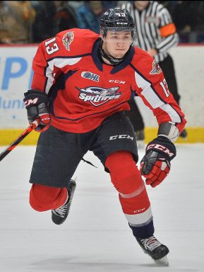 Will Cuylle of the Windsor Spitfires. Photo by Terry Wilson / OHL Images.